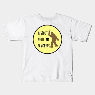 Bigfoot Stole My Pancreas Yellow Kids T-Shirt